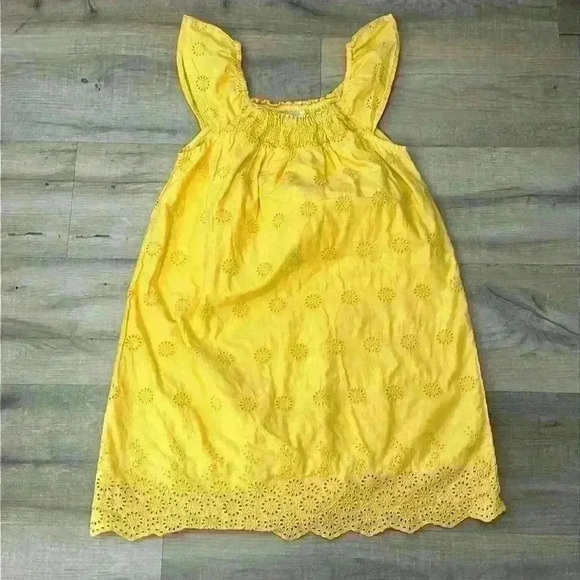 Peek…SGT.Fletcher 100% cotton yellow embroidered dress size Large(8) - Picture 1 of 5